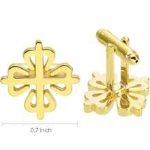 Floral Cross Design Cufflinks For Men Women In Gift Box Sier  Vintage Mens Cuff Links Jewelry For Wedding Party Daily Office Busin Events Dr - Vàng - Xem 3