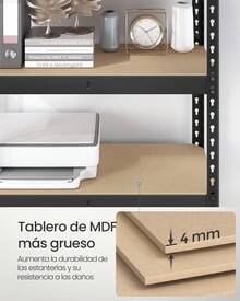 SONGMICS Estantería de Almacenamiento, 5 Niveles, Juego de 2, Montaje sin Tornillos, Estantes Ajustables, 30 x 75 x 150 cm, Plata - Ver 7