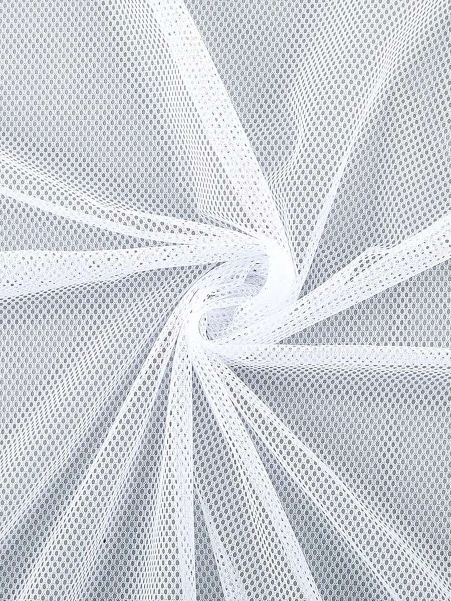 1pc White Soft Elastic Hexagonal Mesh Fabric, For Sewing Pockets, Straps, Clothing, Bags DIY - White - View 1