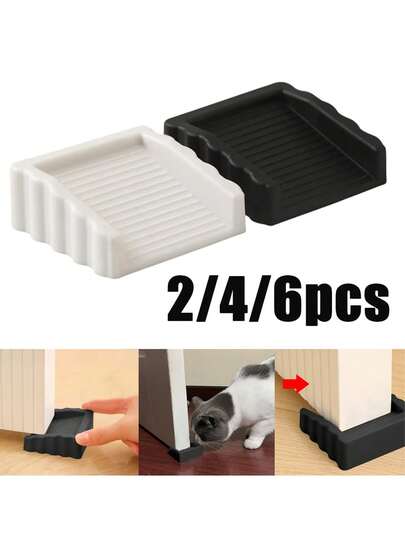 Creative Windproof Door Stopper, Wooden Floor Doorstop, Anti-Slip Heavy Duty Rubber Door Wall Protector Set, For Carpet Tile Wooden