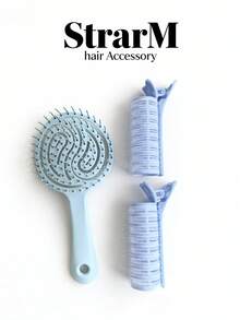 1pc Grid Hollow Hair Comb, Massage Comb, Anti-Static Large Curved Comb, Bone Comb, Curling Tube, Suitable For Natural Curly Hair, Creates Voluminous High Crown - Multicolor - View 11