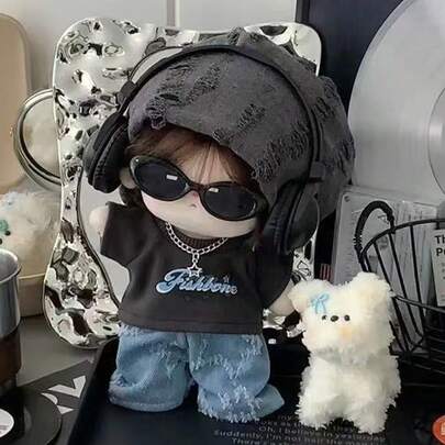 20厘米娃娃服装套装系列，嘻哈时尚风格套装，娃娃换装服装，可爱小物，毛绒玩具服装，派对礼物，生日礼物（不含娃娃）