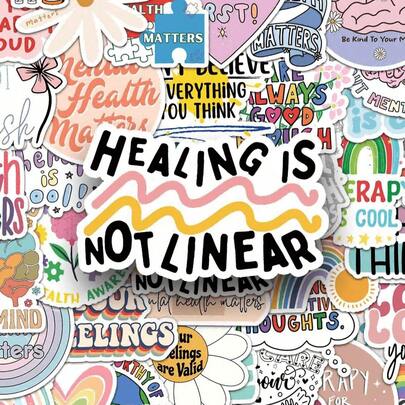 50 miếng dán chống thấm nước in câu tiếng Anh truyền cảm hứng, năng lượng tích cực, dùng trang trí sổ lưu niệm, ốp điện thoại, sổ tay và bình nước, thúc đẩy sức khỏe tinh thần cho mùa tựu trường.