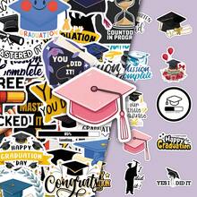 50pcs Graduation Season Graffiti Creative Cartoon Celebration Personalized Decorative DIY Stickers For Bookshelf, Bicycle, Envelopes Scrapbook Supplies Stationery Funny Stickers - 50 Photos Of Graduation Season - View 1
