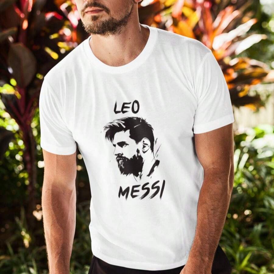 Leo M Essi - Soccer Graphic T-Shirt_ Football Kit, Vintage Shirt Tee, Fan Jersey, Soccer World Cup EU - trắng - Xem 1