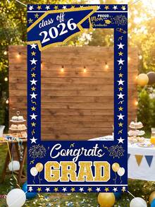 Class Of 2026 Grad Photo Booth Frame, Congrats Grad Photo Props,Red/Black/Blue Options, Large Fabric Photo Frame For Graduation Party Decorations & Photo Props, Easy Setup,Congrats Grad Photo Backdrop With Multiple Color Options, Large Fabric Photo Booth Props For High School & College Grad Party Decorations, - Graduation Theme - View 4