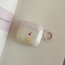 极简樱桃蛋糕设计耳机保护套,兼容 Pro 3、新款 Pro 2、可爱 Apple 4 极简 3 代个性化耳机保护套(1/2 代),女士款 - 粉色 - 查看 7