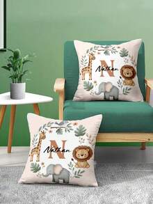 1 pieza Funda de almohada personalizable con texto impreso a doble cara, adecuada para regalos de vacaciones, funda de almohada con patrón DIY, regalo para familia, amigos y para ti mismo - Blanco - Ver 5