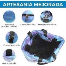Bolsa Deportiva Mujer, Bolso Tote Acolchada Impermeable, Puffer Bag con Bolsillo para Esterilla de Yoga, Bolsa Gym Mujer para Gimnasio, Yoga, Viajes (Rosa),43460974 - Negro - Ver 3