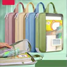 1个尼龙透明文件袋，便携式学生文件袋，考试及学习用品收纳包，带肩带 - 單件 - 查看 1
