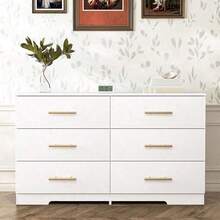 Storage Cabinet With 6 Drawers,Chest Of Drawers Foyer,Large Capacity Storage,Living Room, Bedroom - White - View 2