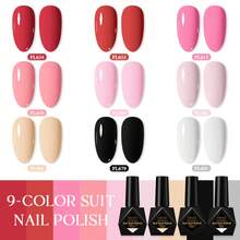 9pcs FOUR LILY 10ml Purple & Pink Nail Polish Set, Tropical Style UV LED Gel Nail Polish Kit - Multicolor - View 11