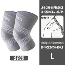 2pcs/1 Pair High Elastic Knitted Knee Pads, Compression Knee Sleeves With Anti-Slip Strap, Breathable & Comfortable, Warm Knee Support, Nylon Material, Suitable For Women & Men, Applicable For Running, Gym, Fitness, Daily Life - S/M/L, Black/Grey/Pink - Multicolor - View 14