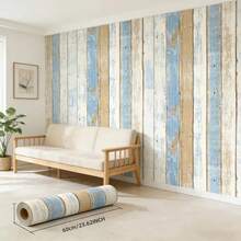 1 Roll Of Large-Size Simulation Wood Grain Contact Wallpaper, With Its Own Adhesive, Removable And Does Not Hurt The Wall, Imitation Wood Grain Texture, High-Grade Texture, Kitchen Countertops, Cabinet Doors, Interior Doors, Background Walls, Art Walls, Home Decoration, Wall Decoration, Retro Decoration - 1PC - View 1
