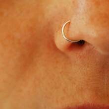 1-3件套假鼻环穿刺饰品，男女通用唇环和鼻中隔夹环套装 - 鋼+rose golden+golden - 查看 6