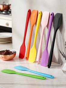 Silicone Scraper, Mini Cake Spatula, Baking Tool, Kitchen Utensil, Heat-Resistant Baking Scraper, Mixing Baking Tool - For Cooking, Baking And Spreading - Holiday Party Birthday Cake Baking Tool - Multicolor - View 3