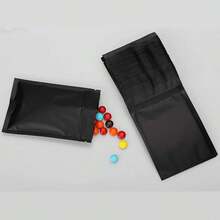 50个装可重复密封咖啡草药粉拉链包装袋，防异味扁平袋，哑光黑色小号铝箔拉链袋 - 黑色 - 查看 6