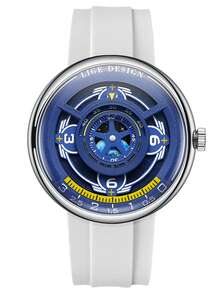 LIGE New Fashion High-End Luxury Men's Quartz Watch, Starry Hollow Dial, Waterproof Design, Men's Casual Watch - Silver - View 13