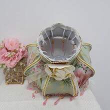 Chụp đèn phong cách cổ điển, chụp đèn vải thủ công kiểu công chúa màu xanh lá cây (không bao gồm bóng đèn), thích hợp cho phòng ngủ, phòng học, phòng khách và các không gian khác. - Chụp đèn vải hình công chúa - Xem 7