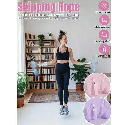 1 Pair Of Skipping Ropes - Weighted Ball Cordless Skipping Rope - Detachable Ball - Adjustable Digital Counting, With Sponge Handle, Cordless Skipping Rope, Suitable For Indoor And Outdoor Training, Suitable For Fitness, Exercise, Weight Loss, Shaping, Competition Training, Exams, Sports Equipment, Essential For Sports (Purple/Pink/Blue)