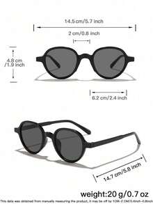 2 PCS Men's Round Fashion Glasses Polycarbonate Lightweight Thin Frame Multicolor Lenses Casual Style Suitable For Outdoor Commute With Glasses Box - Multicolor - View 9