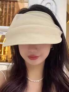 1顶女士可折叠网眼遮阳帽，夏季新款透气防紫外线宽檐帽 - 彩色 - 查看 6