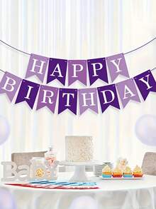 1/2/3pcs Suitable For -Themed Birthday Banners - Elegant Purple Paper Party Decorations With Numbered/Numbered For ' Rooms, Showers, Multi-Holiday Party - Garland & Ribbon Compatible ,Reusable Party Background - Multicolor - View 4