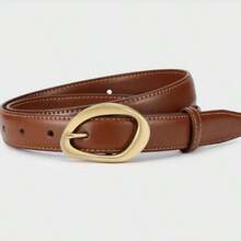 New Women's Needle Buckle Niche Korean Version Versatile Decorative Belt, Fashionable And Slimming, Paired With Jeans And Women's Pants Belt - màu nâu - Xem 1