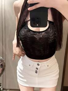 Lightweight Knitted Camisole Cover Up Set For Women, Thin Shawl Collar Shrug Sunscreen Cover Up, Spring/Summer - Black - View 4