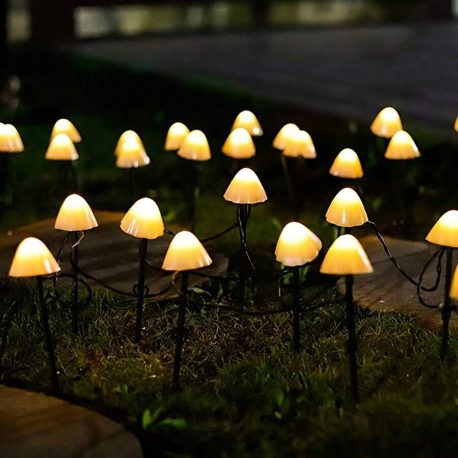 Luci da giardino a energia solare a forma di fungo, 20 LED, 8 modalità, IPX4 impermeabile, picchetti decorativi da esterno per cortile, terrazza, Pasqua, compleanno e illuminazione d'atmosfera per le festività