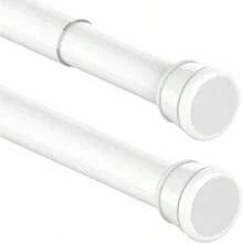 Adjustable Shower Curtain Rod For Bathrooms, Windows, Doors, And Wardrobes - White - View 1