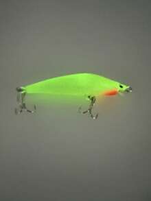 1pc 8cm/8g Luminous Minnow Fishing Lure, Floating Freshwater Bait For Night Fishing Perch, Bass, Crappie - Green - View 1
