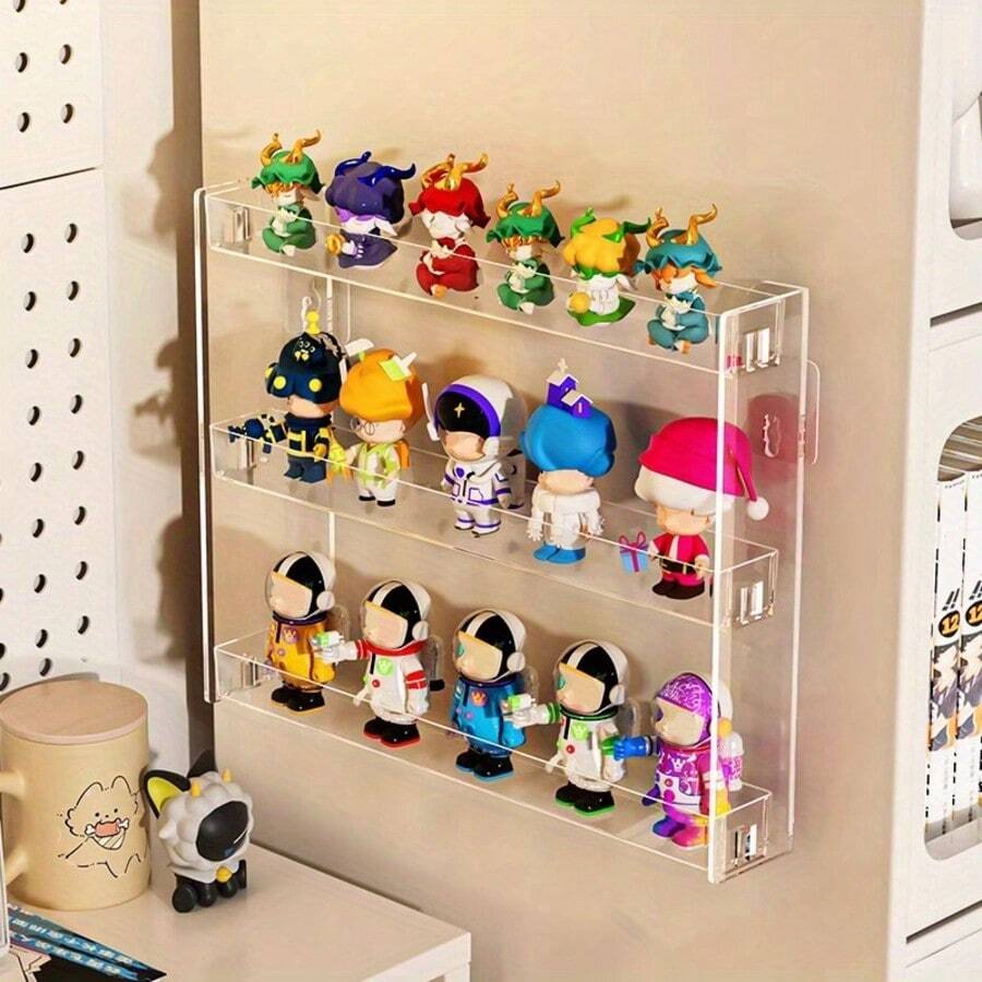 1 chiếc kệ trưng bày búp bê 3 tầng có thể tháo rời bằng acrylic, kệ đựng búp bê, đồ trang trí phòng ngủ/phòng khách. - Xem 1