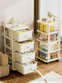 3/4/5 Multi-Layer Storage Box With Casters, Drawer-Type Storage Case, Large Capacity Storage Cabinet, No Assembly Required, Space-Saving, Suitable For Home Living Room, Bedroom, Study, Kitchen, And More. Essential For Rentals, Single-Person Households, And Small Homes. - Multicolor - View 7