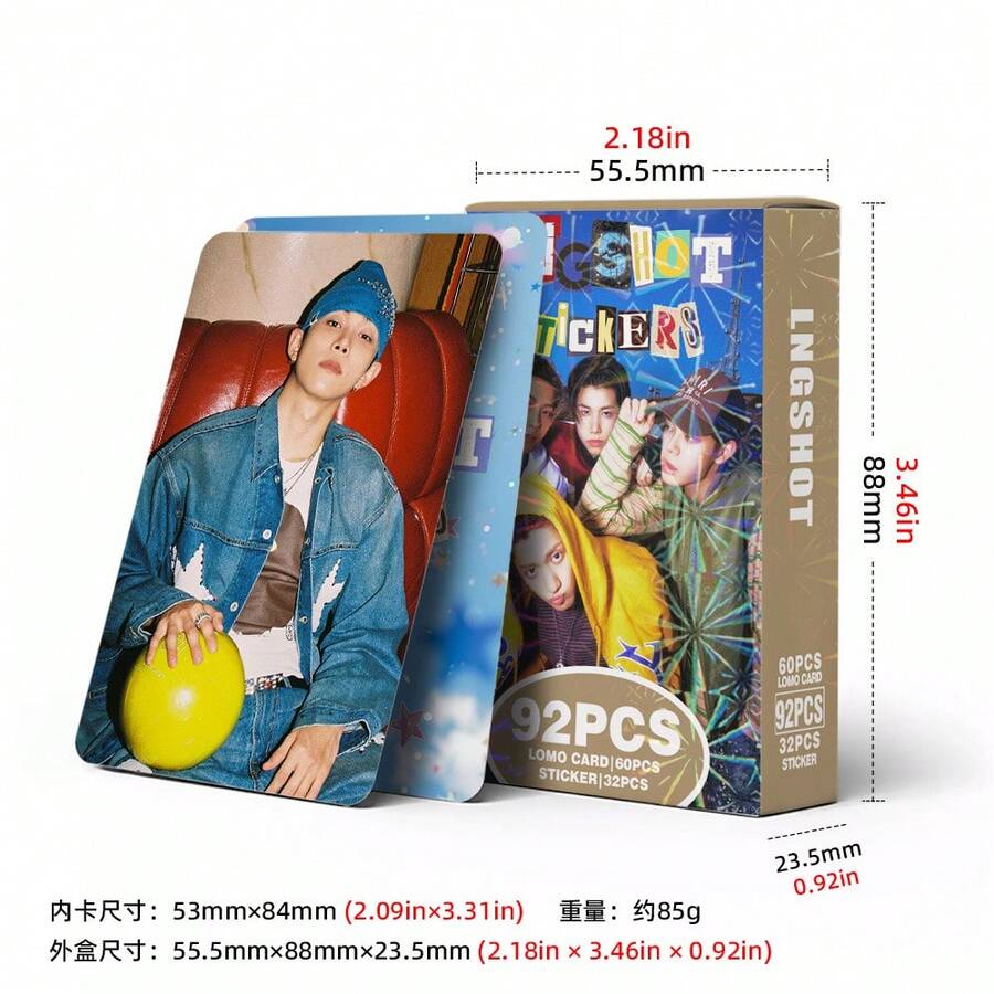 92pcs LNGSHOT Idol Photocard, Sticker, LOMO Card, Greeting Card For Fans, Kpop, SKZ, Cards, Photocard, Twice, Painting - 1PC - View 1
