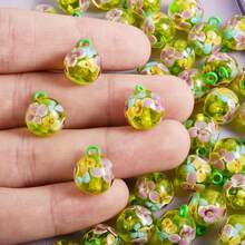 1pc/4pcs Cute & Fashionable Glass Vegetable & Fruit 3D Pendant Charms, Strawberry, Pineapple, Grape, Suitable For Necklace, Earrings, DIY Jewelry Making - Picture - View 19