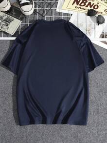 Camiseta gráfica de talla grande para hombres - Diseño "Papa", colisión de puños, texto rojo en negrita y cita inspiradora|Elasticidad cómoda, estilo casual de calle, adecuado para ropa casual, Talla Grande - Negro - Ver 10