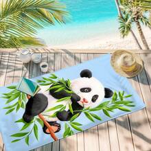 1pc Animal Panda & Bamboo Print Beach Towel, Super Absorbent Quick Dry Towel For Swimming, Bathroom, Beach, Lightweight & Soft Beach Blanket, Ideal Beach Essential For Beach, Swimming, Outdoor, Travel - C - View 7
