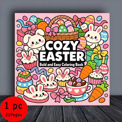 22 Page Cute Easter Themed Coloring Book