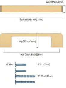 1/3/5pcs 96cm/128mm/160mmmKitchen Cabinet Handles Champagne Bronze Cabinet Pulls Kitchen Cabinet Hardware Gold Drawer Pulls For Cupboard Wardrobe - Multicolor - View 8