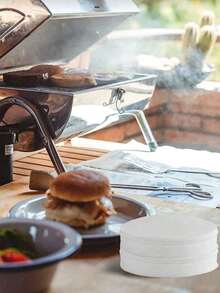 100pcs/4.33 Inch Non-Stick Food Paper, Baking Paper, Grease-Proof Paper, Oil-Isolating Paper, Suitable For Kitchen, Restaurant, Hamburgers, Beef Patties, Frozen Foods, Homemade Pies, Baked Goods, Baking Tray Liners, Food Pads - View 4
