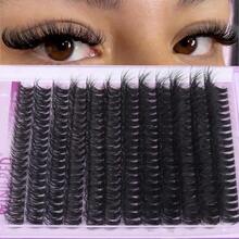 Winifred Cluster Eyelash Extensions Wispy Lash Clusters Thick Volume Individual Lashes 50D Lash Extension D Curvature Eyelash Clusters 16mm DIY Faux Mink Eyelash Extension (240pcs) - 濃密型-50D 睫毛簇 - 查看 4