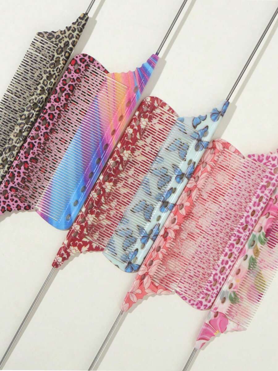 钢针尖梳，耐用ABS塑料材质，防静电，适用于卷发、波浪发、直发等各种发质，打造顺滑造型，无香型，易于清洁 - 彩色 - 查看 1