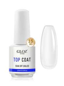 GLOZ Gel Nail Polish Top Coat - No-Wipe Top Coat, High Gloss Long-Lasting Gel Top Coat Suitable For Clear Nail Gel And Acrylic Nails, Suitable For Home DIY And Nail Salons - 無色 - 查看 8