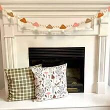 Easter Party Decoration Beaded Felt Rabbit Carrot Banner Garland Swag Hanging Ornament, Spring Holiday Felt Bunny Veggie Bunting For Mantel, DIY Craft Felt Garland With Wood Beads, Farmhouse Easter Hanging Decor For Wall Fireplace - 木珠單條款A-017 - 查看 3