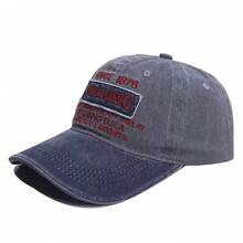 1pc Letter Embroidered Polyester UV Protection Reversible Denim Street Hip Hop Unisex Baseball Cap - Two-color Letter - View 13
