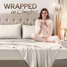 Beddora King Size Bed Sheet Set In Beige – 4 Piece Microfiber Sheets, Ultra-Soft, Deep Pocket, Wrinkle-Resistant, Easy Care, Adult - 米色 - 查看 7
