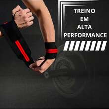 Munhequeira Elástica PREMIUM  Profissional Crossfit Lpo Powerlifting - Vermelho - Visão 7