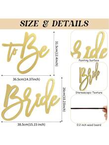 White Painted Bride-To-Be Wooden Sign, Bridal Party Banner, Bridal Shower Bride-To-Be Decorations - Bridetobe - View 2