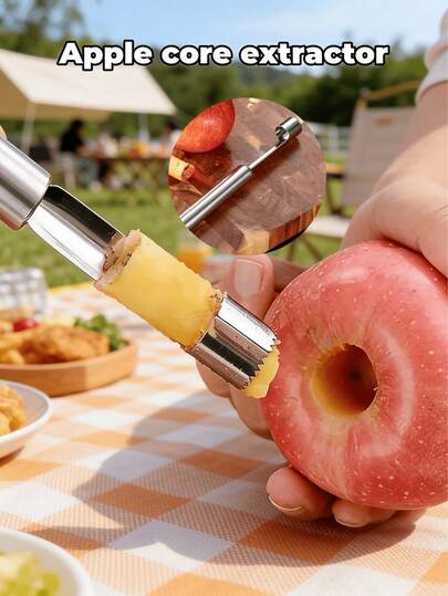 Apple Core Remover, Multifunctional Fruit Core Remover, And Stainless Steel Pear Core Remover Are Suitable For Household Kitchens, Apple, Pear, And Other Fruit Core Extractors. They Are Essential Kitchen Items, Fruit Peelers, Easy To Carry, Clean, And Use Fruit Core Extractors With Random Colors